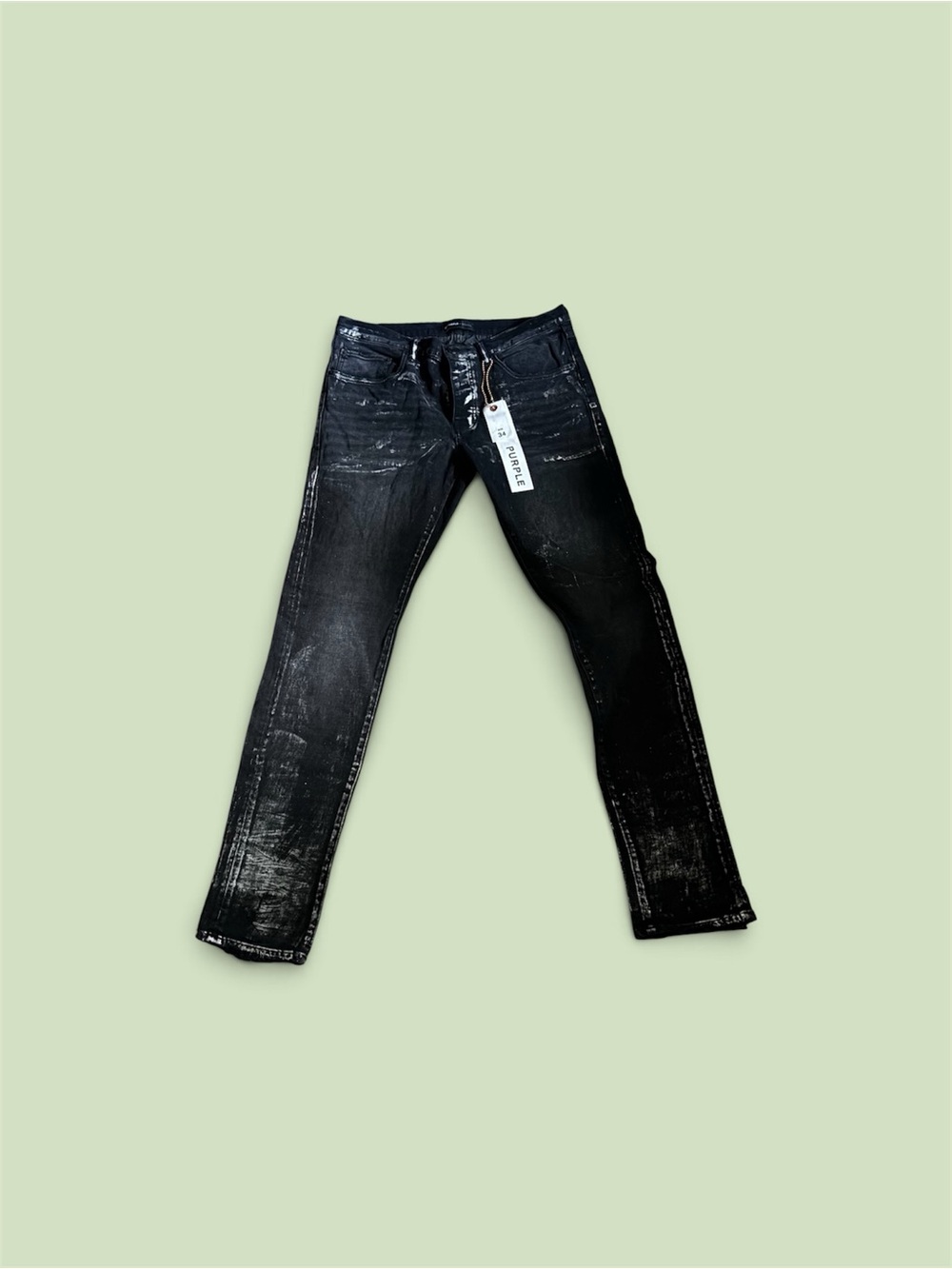 Men's Black Skinny Jeans with Washed Finish